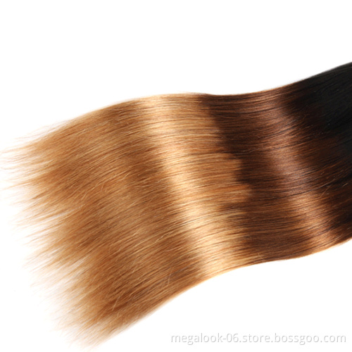 Megalook Hair Discounts Vietnamese Cuticle Aligned Raw Unprocessed 1B 4 27 Ombre Color Straight Virgin Hair Vendor
